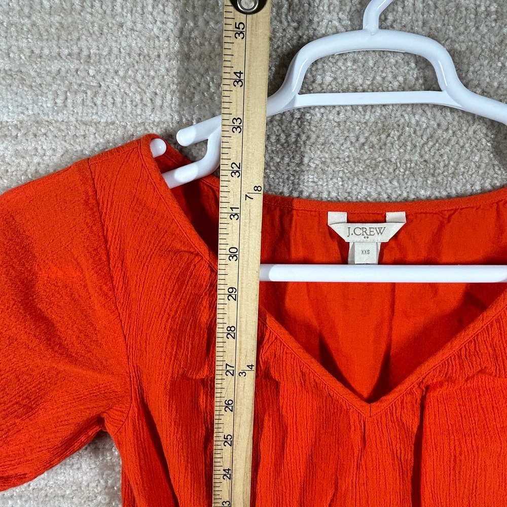 J.Crew Womens Boho G3319 Crinkle Gauze V-Neck Tunic Top Orange XXS - Picture 6 of 11